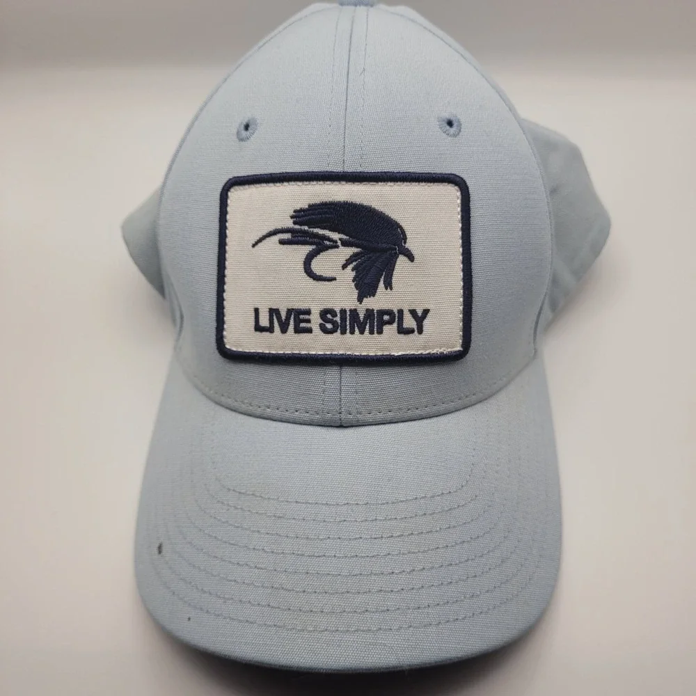 Patagonia Live Simply Fly Fishing Trucker Hat Light Blue Snapback Cap